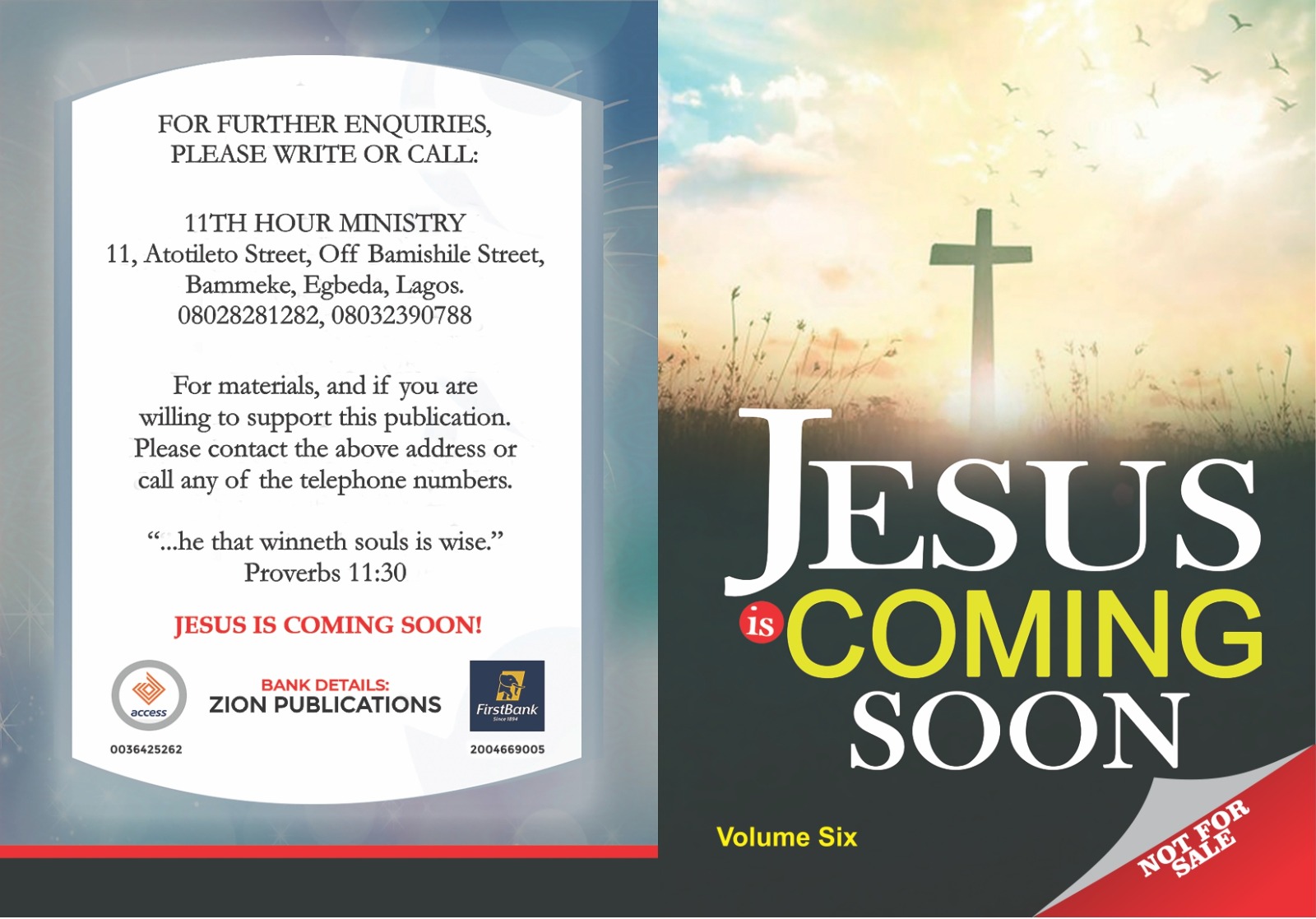 Jesus is coming soon Vol 6: A call for the church to wake up
